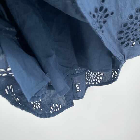 NEW MICHAEL STARS Dress Size Small Bernadette Navy Eyelet Cotton Shirtdress NWOT - Picture 13 of 16